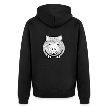 pig sweet pigs pigs animal animals 10 - Unisex Premium Organic Zip Hoodie - black - Back - Nico (187cm)