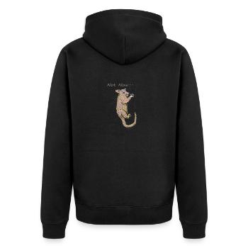 Funny Opossum, Opossum EWWW - Unisex Premium Organic Zip Hoodie - black - Back - Nico (187cm)