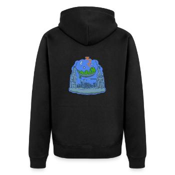 The monster takes a break - Unisex Premium Organic Zip Hoodie - black - Back - Nico (187cm)