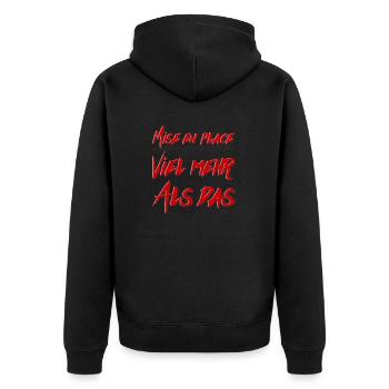 Mise en Place Design - Unisex Premium Bio Zip Hoodie - Schwarz - Hinten - Nico (187cm)