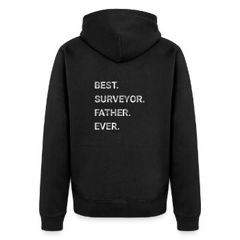 Best Surveyor Father Ever - Unisex Premium Organic Zip Hoodie - black - Back - Nico (187cm)