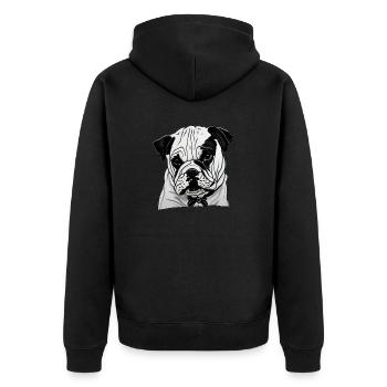 Bulldog Français Chien anglais 4 - Veste à capuche bio Premium Unisexe - noir - Dos - Nico (187cm)