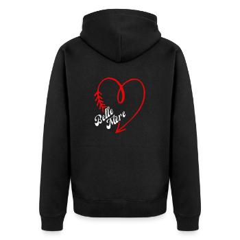 belle mère cœur - Veste à capuche bio Premium Unisexe - noir - Dos - Nico (187cm)