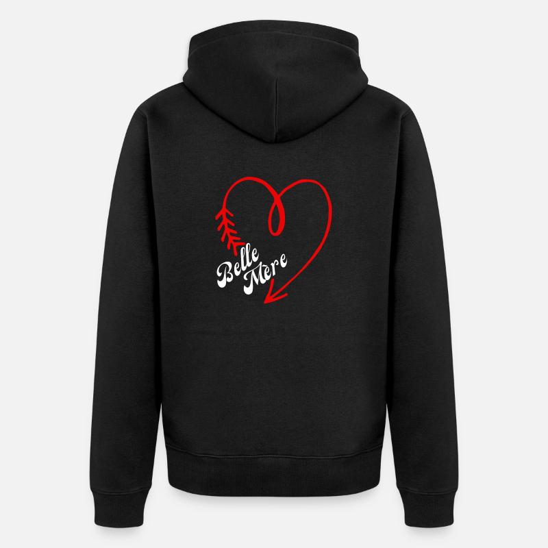 belle mère cœur - Veste à capuche bio Premium Unisexe - noir