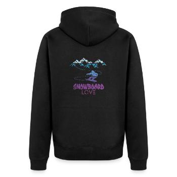 Snowboard Snowboarding Shirt Board Love Vintage - Veste à capuche bio Premium Unisexe - noir - Dos - Nico (187cm)