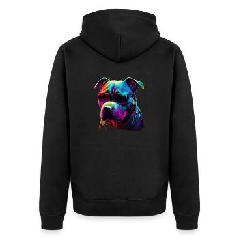 American Staffordshire Terrier Chiens Américain - Veste à capuche bio Premium Unisexe - noir - Dos - Nico (187cm)