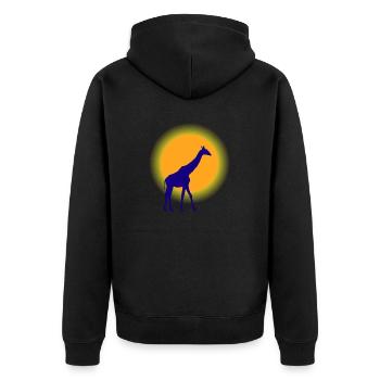 Safari Zoo Animals Wildlife - Unisex Premium Organic Zip Hoodie - black - Back - Nico (187cm)