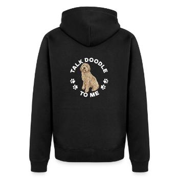 Labradoodle Dog - Unisex Premium Organic Zip Hoodie - black - Back - Nico (187cm)