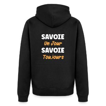 savoie un jour savoie toujours - Veste à capuche bio Premium Unisexe - noir - Dos - Nico (187cm)