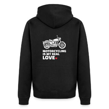 J’adore la moto - Veste à capuche bio Premium Unisexe - noir - Dos - Nico (187cm)