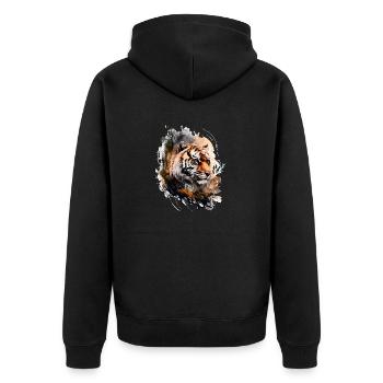 Le tigre - Veste à capuche bio Premium Unisexe - noir - Dos - Nico (187cm)