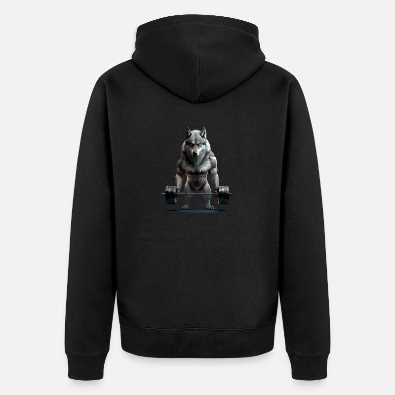 Der Wolf mit Veränderungen - Unisex Premium Bio Zip Hoodie - Schwarz