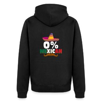 0% Mexican Party Gringo Cinco De Mayo - Unisex Premium Bio Zip Hoodie - Schwarz - Hinten - Nico (187cm)