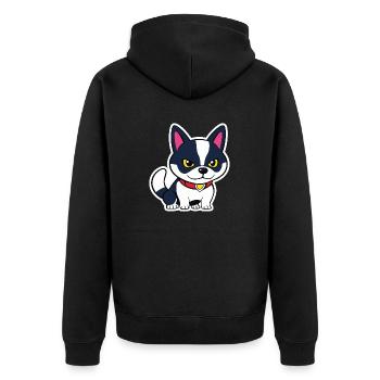 Little Dog Outlined - Unisex Premium Organic Zip Hoodie - black - Back - Nico (187cm)