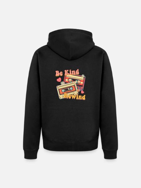 Be Kind Rewind - Unisex Premium Organic Zip Hoodie - black
