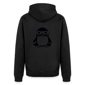Penguin with glasses, vector illustration - Unisex Premium Organic Zip Hoodie - black - Back - Nico (187cm)