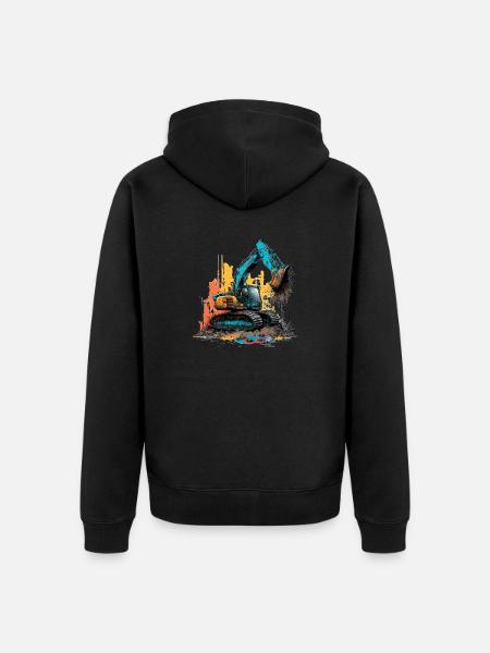 Bagger Graffiti - Unisex Premium Bio Zip Hoodie - Schwarz
