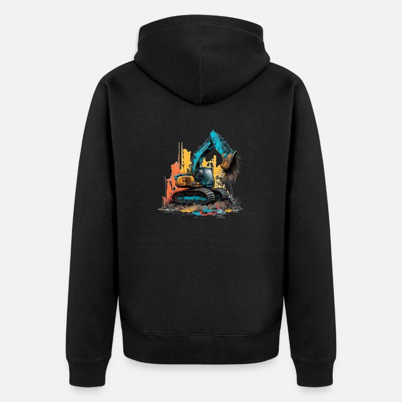 Graffiti d’excavatrice - Veste à capuche bio Premium Unisexe - noir