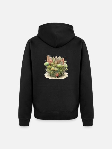 Ville verte - Veste à capuche bio Premium Unisexe - noir