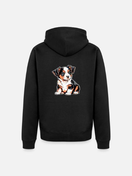 Cute puppy - Unisex Premium Organic Zip Hoodie - black