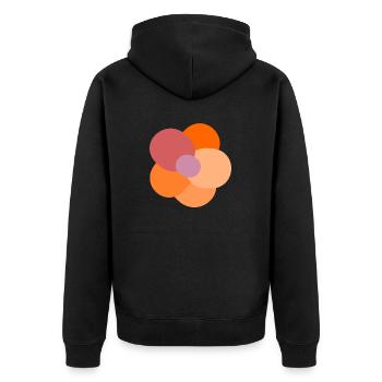 Colorful flower - Unisex Premium Organic Zip Hoodie - black - Back - Nico (187cm)