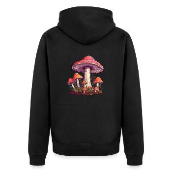 Champignon magique - Veste à capuche bio Premium Unisexe - noir - Dos - Nico (187cm)