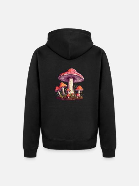 Magic mushroom - Unisex Premium Organic Zip Hoodie - black