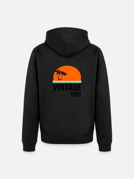 Millésime 1980 - Veste à capuche bio Premium Unisexe - noir