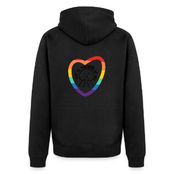 LGBT Pride Month Rainbow Love-ich bin so stolz auf dich - Unisex Premium Bio Zip Hoodie - Schwarz - Hinten - Nico (187cm)