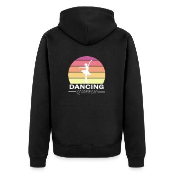 Dancing Dance Music - Unisex Premium Bio Zip Hoodie - Schwarz - Hinten - Nico (187cm)