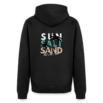 Summer, Salt & Sand - That's all I need - Unisex Premium Organic Zip Hoodie - black - Back - Nico (187cm)