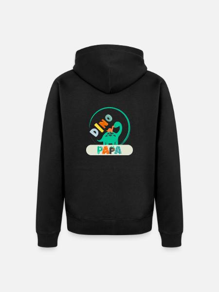 Dino Papa - Unisex Premium Organic Zip Hoodie - black