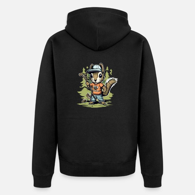 Hacki l'écureuil - Veste à capuche bio Premium Unisexe - noir
