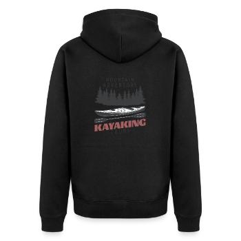 Wassersport - Unisex Premium Bio Zip Hoodie - Schwarz - Hinten - Nico (187cm)