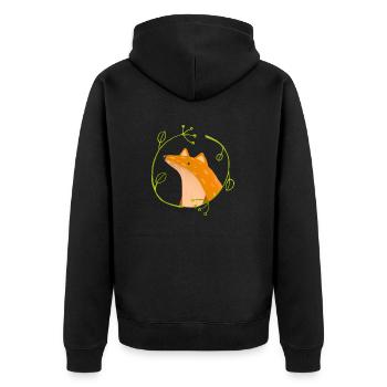 Wildtiere - Unisex Premium Bio Zip Hoodie - Schwarz - Hinten - Nico (187cm)