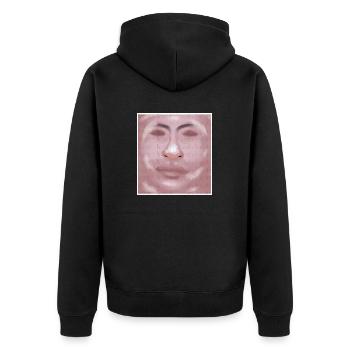 Breath - Unisex Premium Bio Zip Hoodie - Schwarz - Hinten - Nico (187cm)