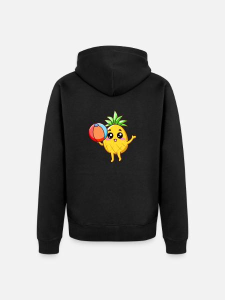 Sommer Ananas - Unisex Premium Bio Zip Hoodie - Schwarz