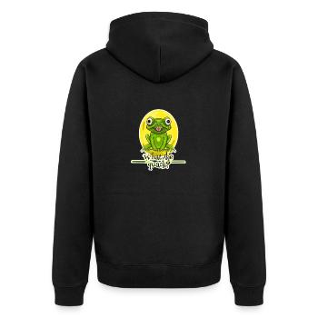 What the quack - Unisex Premium Bio Zip Hoodie - Schwarz - Hinten - Nico (187cm)