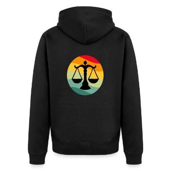 balance rétro vintage sunset zodiaque signe astro - Veste à capuche bio Premium Unisexe - noir - Dos - Nico (187cm)