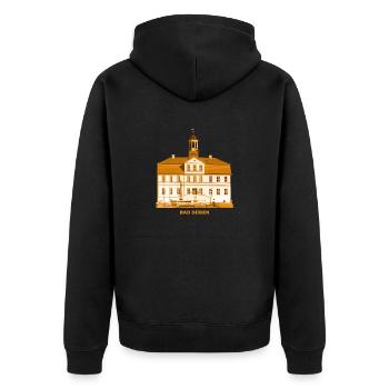 Bad Düben Town Hall Dübener Heide Kurstadt Sachsen - Unisex Premium Organic Zip Hoodie - black - Back - Nico (187cm)