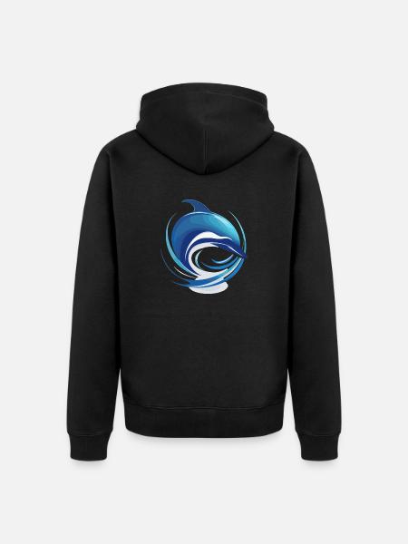 the dolphin - Unisex Premium Organic Zip Hoodie - black