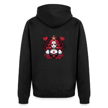 Reine de cœur - Veste à capuche bio Premium Unisexe - noir - Dos - Nico (187cm)