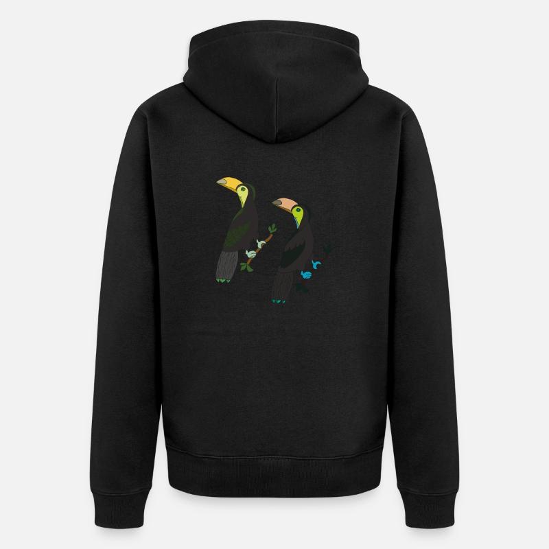 Toucan 2 fois - Veste à capuche bio Premium Unisexe - noir