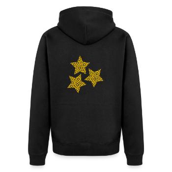 STAR. STARS. STAR. FEAST. ANNIVERSARY. CHRISTMAS - Unisex Premium Organic Zip Hoodie - black - Back - Nico (187cm)