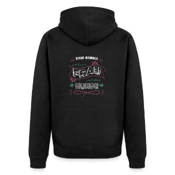 geek lustiger spruch bullterrier spruch statement - Unisex Premium Bio Zip Hoodie - Schwarz - Hinten - Nico (187cm)