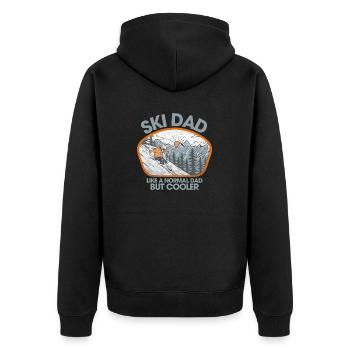 Ski dad funny cute winter skiing - Unisex Premium Bio Zip Hoodie - Schwarz - Hinten - Nico (187cm)