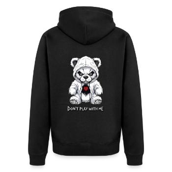 Teddy - Don't play with me - Unisex Premium Organic Zip Hoodie - black - Back - Nico (187cm)