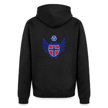 Football Crest (Norway) - Unisex Premium Organic Zip Hoodie - black - Back - Nico (187cm)