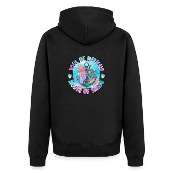 Ocean Sublimation - Unisex Premium Organic Zip Hoodie - black - Back - Nico (187cm)