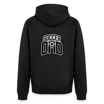 Bester Soccer Dad Logo - Unisex Premium Bio Zip Hoodie - Schwarz - Hinten - Nico (187cm)